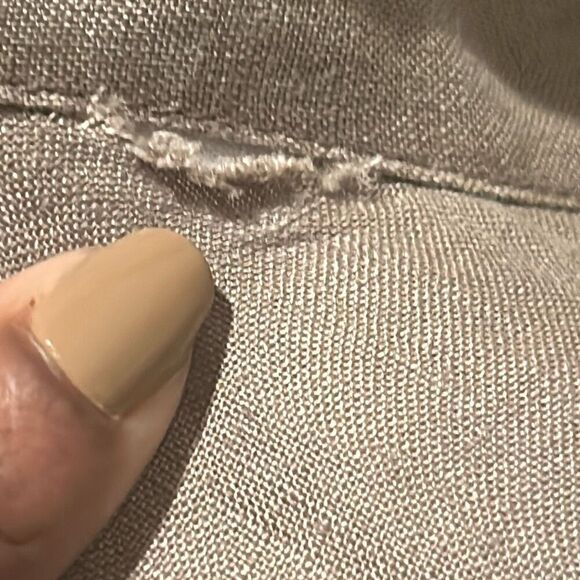 Gold Hawk Women's S Linen Shirt Jacket Taupe Beige Natural Lagenlook Earthy Boho - Picture 4 of 11